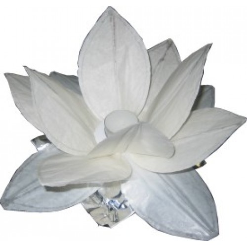 paper Lotus Flower, White, w/candle